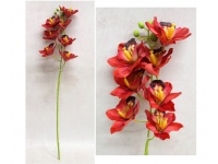 Kwiat STORCZYK orchidea wys. 61 cm (7 kwiatów 7 cm) - CZERWONY