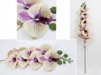 Kwiat STORCZYK silikonowy 3D PRINT 80 cm (9 kwiatów 11-9 cm) jasno żółty z fioletowym środkiem