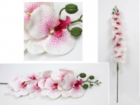 Kwiat STORCZYK silikonowy 3D PRINT 80 cm (9 kwiatów 11-9 cm) nakrapiany biało różowy