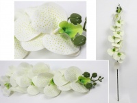 Kwiat STORCZYK silikonowy 3D PRINT 80 cm (9 kwiatów 11-9 cm) nakrapiany biały z zielonym środkiem