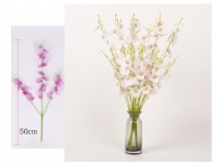 Kwiat sztuczny ORCHIDEA drobna na łodydze 50 cm 3-ramienna- BIAŁA