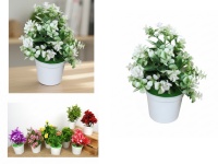 Kwiat sztuczny w plastikowej doniczce ok. 15x10 cm mix wzorów i kolorów