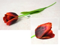 Kwiat TULIPAN 3D Print wys. 53 cm (kwiat 6x5 cm) CZERWONO-BRĄZOWY