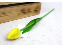 Kwiat TULIPAN gumowy wys. 31 cm (kwiat 4,5x2 cm) ŻÓŁTY