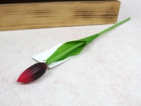 Kwiat TULIPAN gumowy wys. 31 cm (kwiat 4,5x2,5 cm) BORDOWY cieniowany