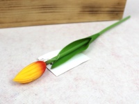 Kwiat TULIPAN gumowy wys. 31 cm (kwiat 4,5x2,5 cm) POMARAŃCZOWY cieniowany
