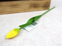 Kwiat TULIPAN gumowy wys. 31 cm (kwiat 4,5x2,5 cm) ŻÓŁTY