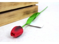 Kwiat TULIPAN gumowy wys. 41 cm (kwiat 4,5x3,5 cm) BORDOWY cieniowany