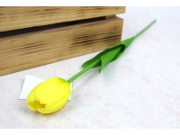 Kwiat TULIPAN gumowy wys. 41 cm (kwiat 4,5x3,5 cm) ŻÓŁTY