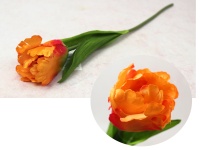 Kwiat TULIPAN Papuzi wys. 40 cm (kwiat 6x5 cm) POMARAŃCZOWY - 1 szt