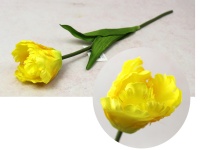 Kwiat TULIPAN Papuzi wys. 40 cm (kwiat 6x5 cm) ŻÓŁTY - 1 szt