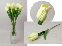 Kwiat TULIPAN piankowy wys. 34 cm (kwiat 4,5x3,5 cm) ŚMIETANOWY - 1 szt