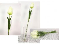 Kwiat TULIPAN stożkowy pąk 1 szt (60x9x6 cm) BIAŁY
