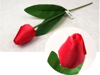 Kwiat TULIPAN wys. 40 cm (kwiat nierozwinięty 6x4 cm) CZERWONY - 1 szt