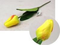 Kwiat TULIPAN wys. 40 cm (kwiat nierozwinięty 6x4 cm) ŻÓŁTO-POMARAŃCZOWY - 1 szt