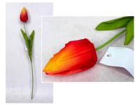 Kwiat TULIPAN wys. 49 cm (kwiat 7,5x4 cm) POMARAŃCZOWY