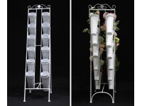 Kwietnik metalowy na 12 kwiatów 145x52x36 BIAŁY