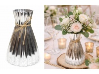 l Wazon dekoracyjny SREBRNY plastik 17,5x6 cm