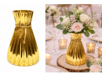 l Wazon dekoracyjny ZŁOTY plastik 17,5x6 cm