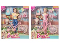 Lalka z rowerem + akcesoria w kartonie 33x27x8 cm MIX WZORÓW