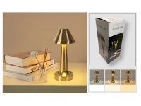 Lampa LED dotykowa stołowa, do sypialni 3-stopniowa, bezprzewodowa 24x9,5 cm ZŁOTA