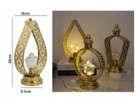 Lampa metalowa ażur łezka z GWIAZDĄ 28,5x16x9,5 cm ZŁOTA