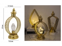 Lampa metalowa ażur okrągła z GWIAZDĄ 28,5x17,5x9,5 cm ZŁOTA