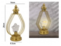 Lampa metalowa prążek łezka z GWIAZDĄ 29,5x16x9,5 cm ZŁOTA