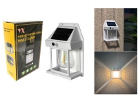 Lampa solarna KINKIET z żarówką światło ciepłe 17x12x6 cm BIAŁA