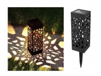 Lampa solarna ogrodowa kwadratowa światło ciepłe 29x6 cm CZARNA