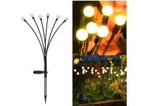Lampa solarna ogrodowa LED KULKI ŚWIETLIKI (6 szt) 75 cm BIAŁA CIEPŁA