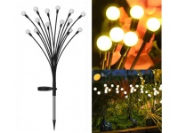Lampa solarna ogrodowa LED KULKI ŚWIETLIKI (12 szt) 75 cm BIAŁA CIEPŁA