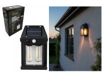 Lampa solarna ogrodowa LED naścienna, kinkiet DWIE ŻARÓWKI światło ciepłe 15x10x5 cm - 1 szt