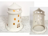 Lampion ceramiczny LATARNIA 24,5x17 cm BIAŁA