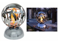Lampion CELERIS PŁOMIEŃ, plastikowy SREBRNY 25x17 cm na baterie
