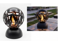 Lampion CELERIS PŁOMIEŃ, plastikowy CZARNY 25x17 cm na baterie