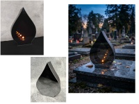 Lampion, lampka metal-szkło KROPLA ASS M-001 (1248) płomień bursztyn - 1 szt