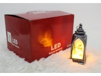 Lampion, latarenka świąteczna LED 13x5,5x5,5 cm STARE SREBRO, MIEDZIANA