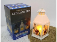 Lampion, latarenka świąteczna LED ze świecą 25x12,5 cm MIX KOLOR