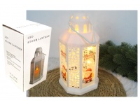 Lampion, latarenka świąteczna witraż LED 29x13x12 cm BIAŁA, CZARNA