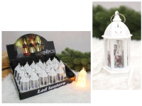 Lampion, latarenka świąteczna LED 9,5x4,5x4 cm BIAŁA - 1 szt