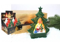 Lampion LED CHOINKA witraż 16,5x12x5 cm mix kolor - 1 szt