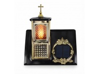 Lampion SOLAR na podstawie kątowej 26x21,5 cm CZARNO ZŁOTY
