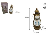 Lampion świąteczny ANIOŁ z wodą światło, dźwięk w kartonie 33x14x16 cm