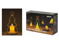 Lampka choinka ze świeczką LED , na baterie, światło ciepłe 23x9,5 cm