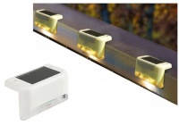 Lampka, lampa solarna KRAWĘDZIOWA 1 LED ciepła biała 8x4,5x4,2 cm BIAŁA