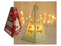 Lampka, latarenka PIRAMIDA BAŁWAN LED 18x9,2 cm BIAŁA