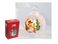 Lampka, latarenka BAŁWAN LED okrągła 13x9x5 cm BIAŁA