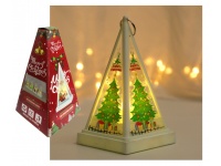 Lampka, latarenka PIRAMIDA CHOINKA LED 18x9,2 cm BIAŁA