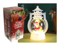 Lampka, latarenka LED MIKOŁAJ z żółtym workiem 15x7x5,5 cm BIAŁA